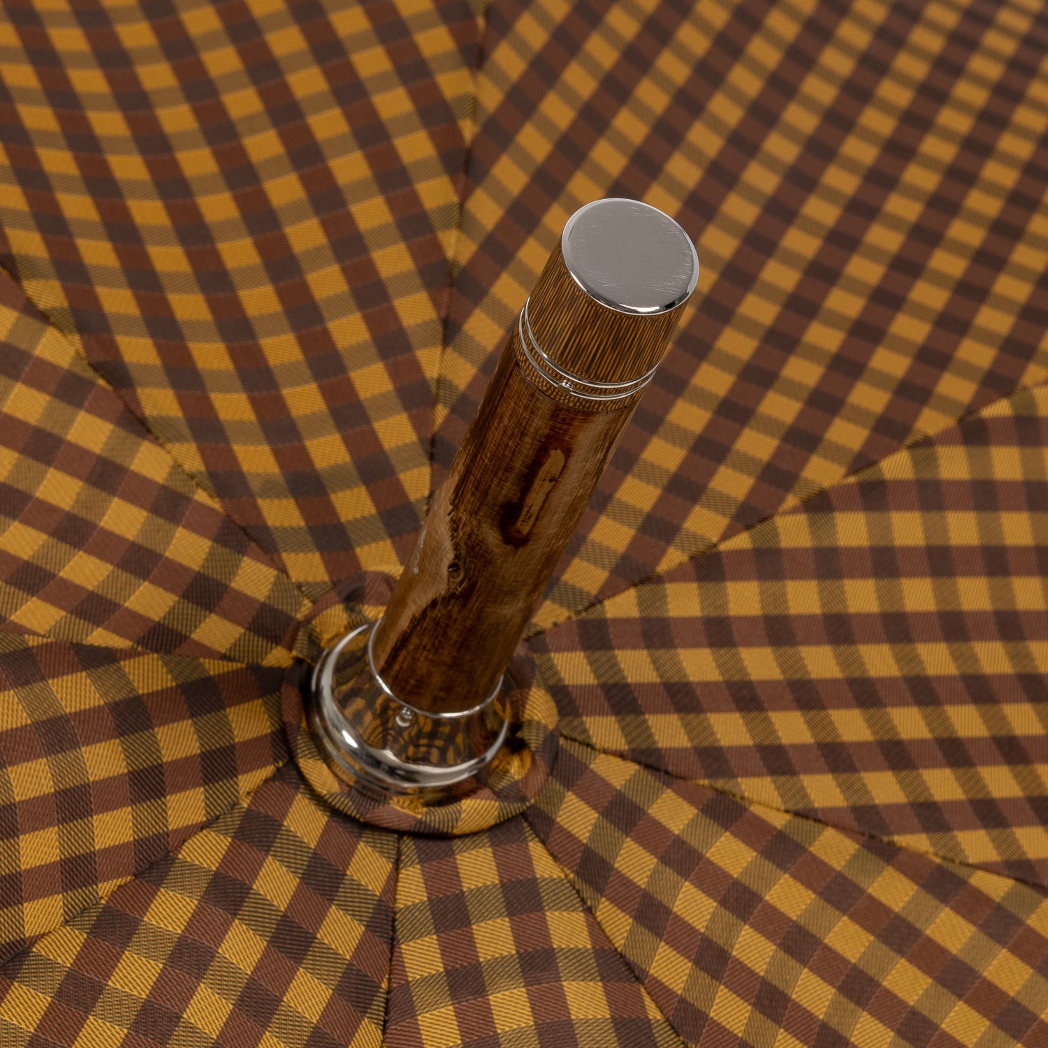 Francesco Maglia x MJ: Stick Umbrella "Lord" with Solid Wood Frame and Chestnut Knob Handle - Purely handmade